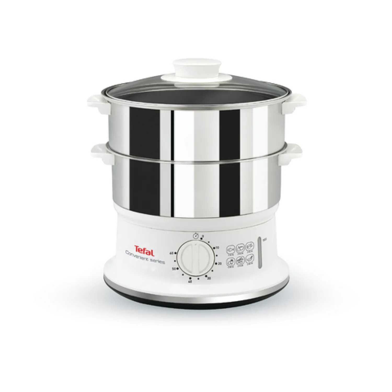 Vaporiera Tefal VC1451 Inox 6L con Timer e Spegnimento Automatico