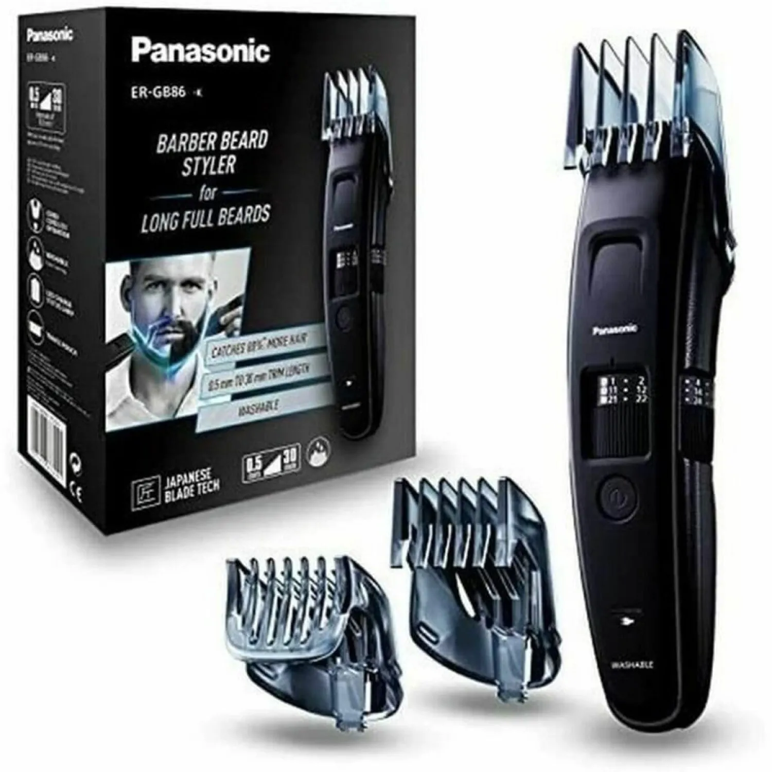 Regolabarba Panasonic ER-GB86: Precisione per Barbe Lunghe