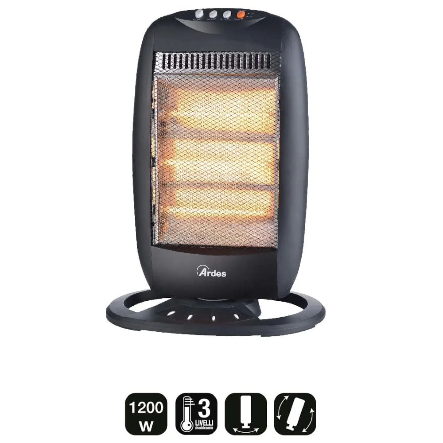 Stufa Elettrica Alogena 1200W Oscillante per Interni - immagine 3