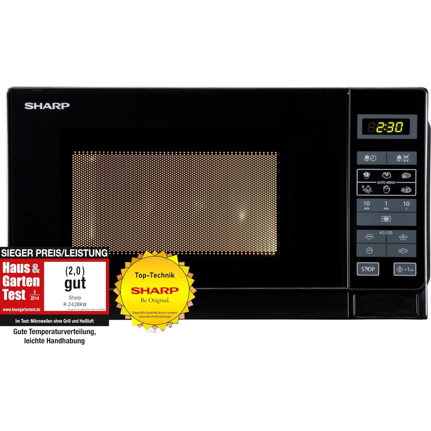 Microonde Sharp R-242 BKW 20L 800W Nero Design Elegante