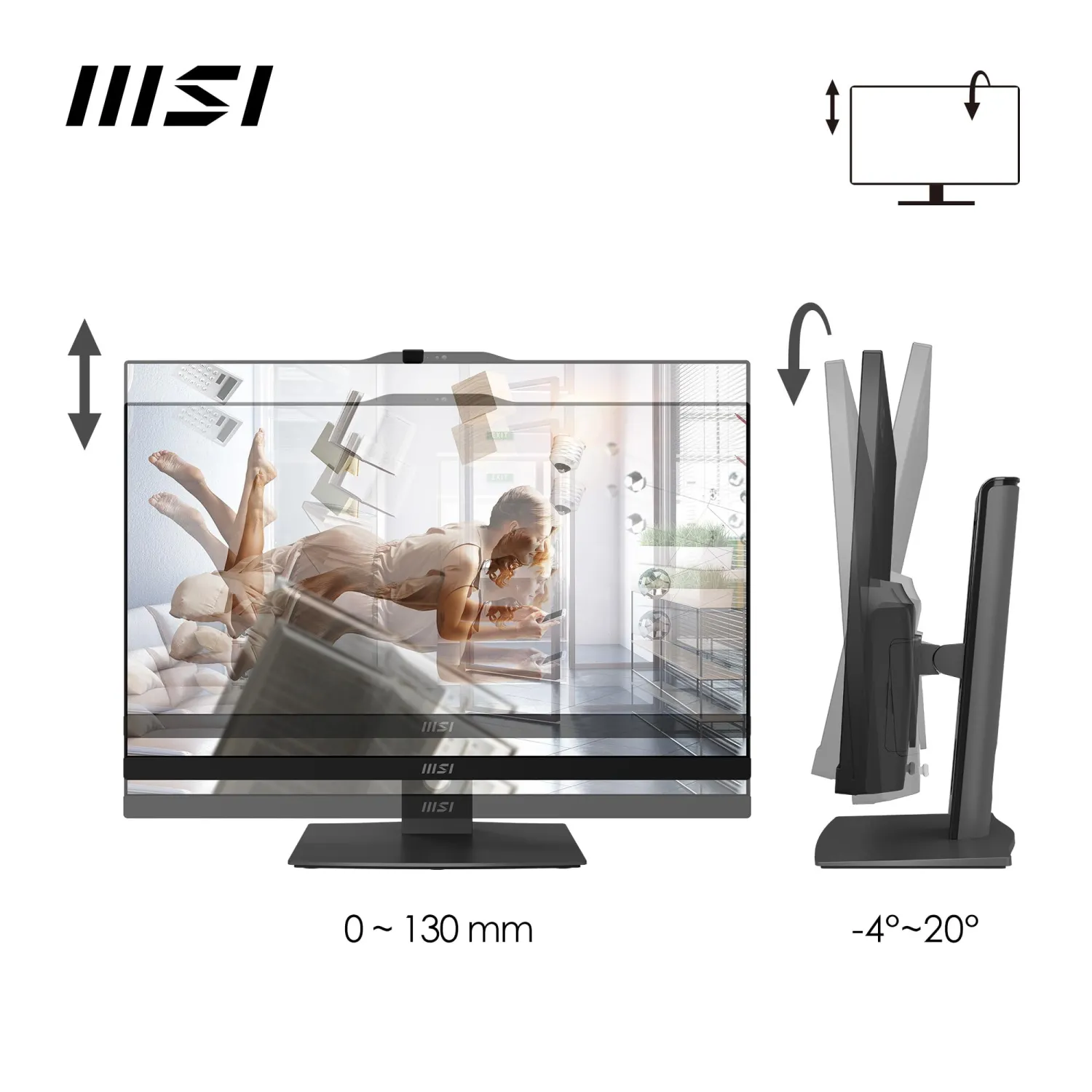 PC All-in-One MSI 27'' Black con SSD 512GB - Windows 11 - immagine 2