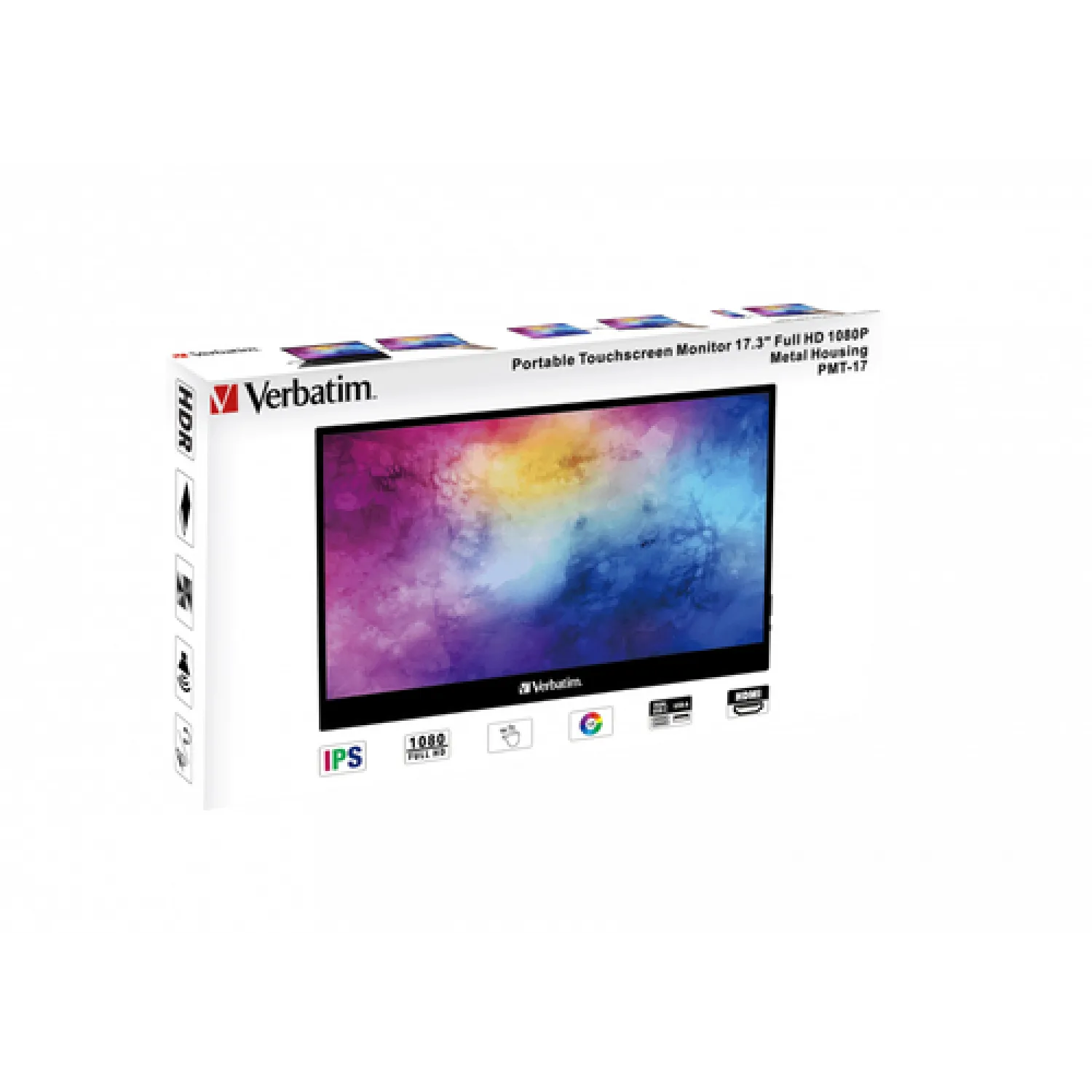 Verbatim 49593 Monitor PC 43,9 cm (17.3") 1920 x 1080 Pixel Full HD LCD Touch screen Nero - immagine 2