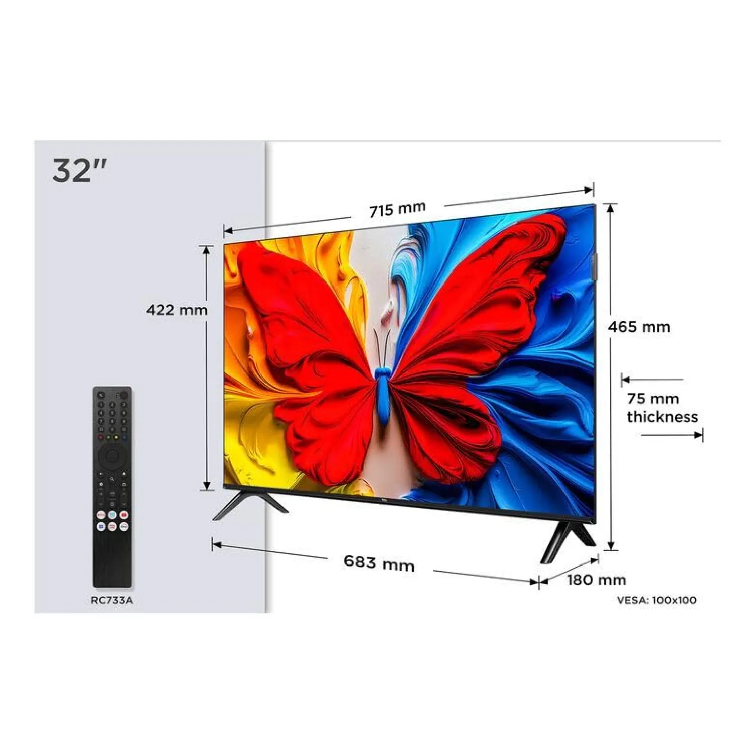 TCL TELEVISORE 32" POLLICI SMART TV 32S59K QLED, FHD, DOLBY AUDIO, HEVC MAIN 10, DVB-T2 - immagine 5