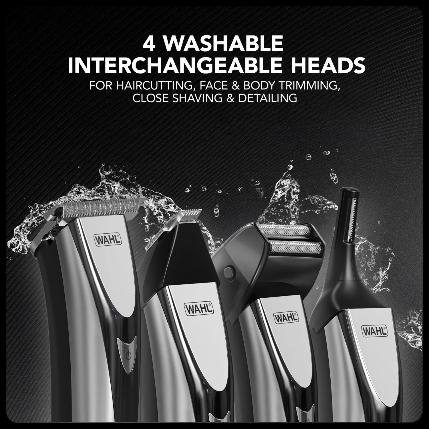 WAHL Elite Groom, rasatura completa del corpo, testine lavabili, rifinitura del naso, depilazione delle orecchie, batteria a lunga durata, perfetto per lui, facile manutenzione - immagine 3