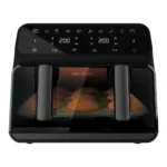 Cecotec Friggitrice ad Aria Cecofry Advance 9000 Window. Air Fryer 2200 W, Capacità 9 L, Dieta, Parete Divisoria Mobile 2 Cuvette 4,5 L, Doppia Temperatura 80-200 ° C, Finestra e Tecnologia Perfectcok