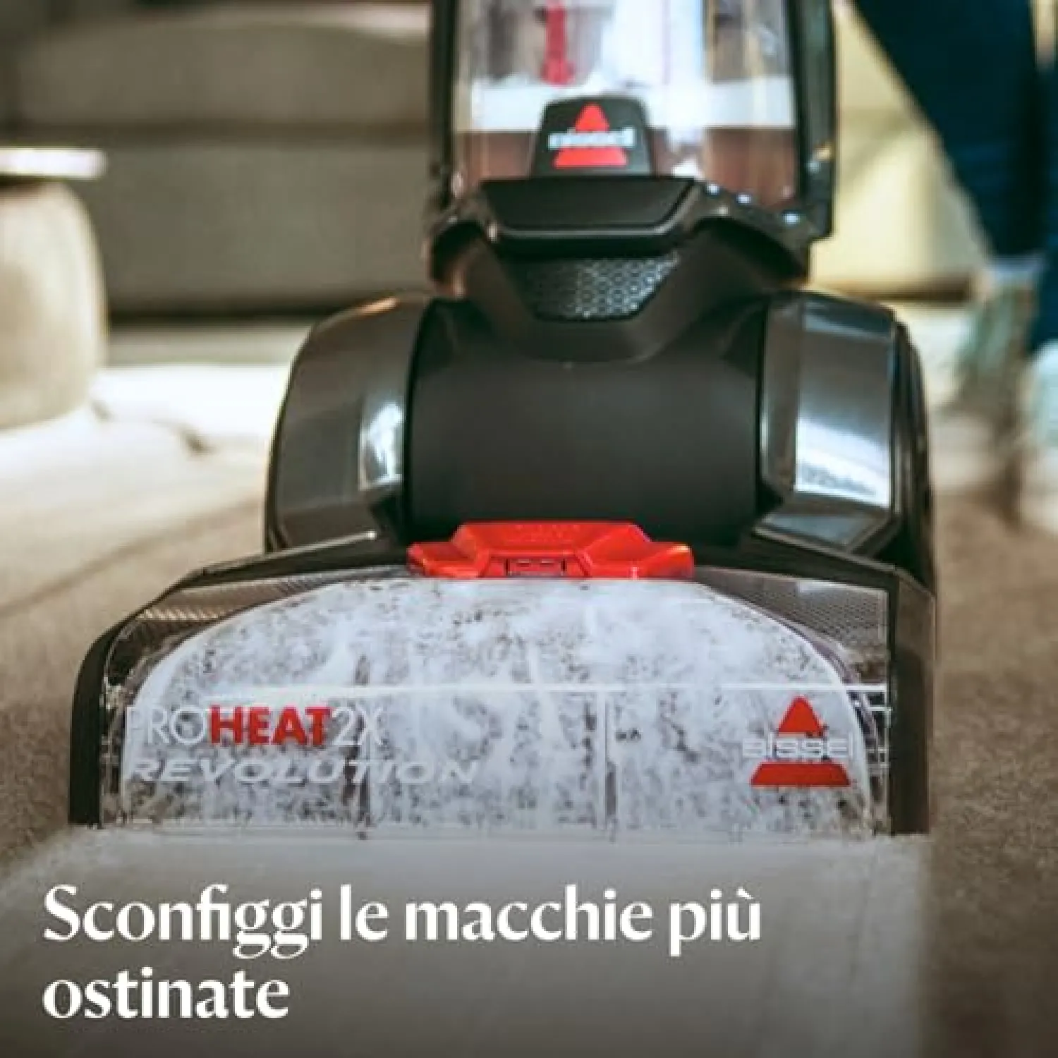 BISSELL ProHeat 2X Revolution, Lavatappeti, Lavatappezzeria con tecnologia Heatwave, Doppie spazzole, Pulitore per Tappeti, Auto, Divani, Moquette & Tappeti, 3,7L, con Cavo,Potente motore 800 W, 1858N - immagine 5