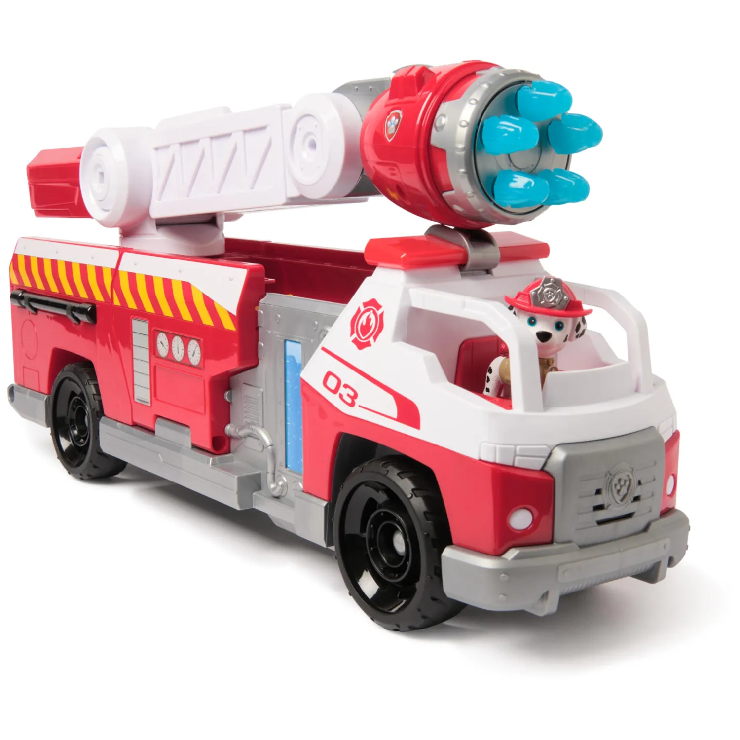Paw Patrol Fire Rescue: Camion dei Pompieri a Caricamento Rapido con Personaggio Marshall, Lanciatore Rapido, Luci e Suoni, Giocattoli per Bambini e Bambine, 3+ Anni - immagine 3