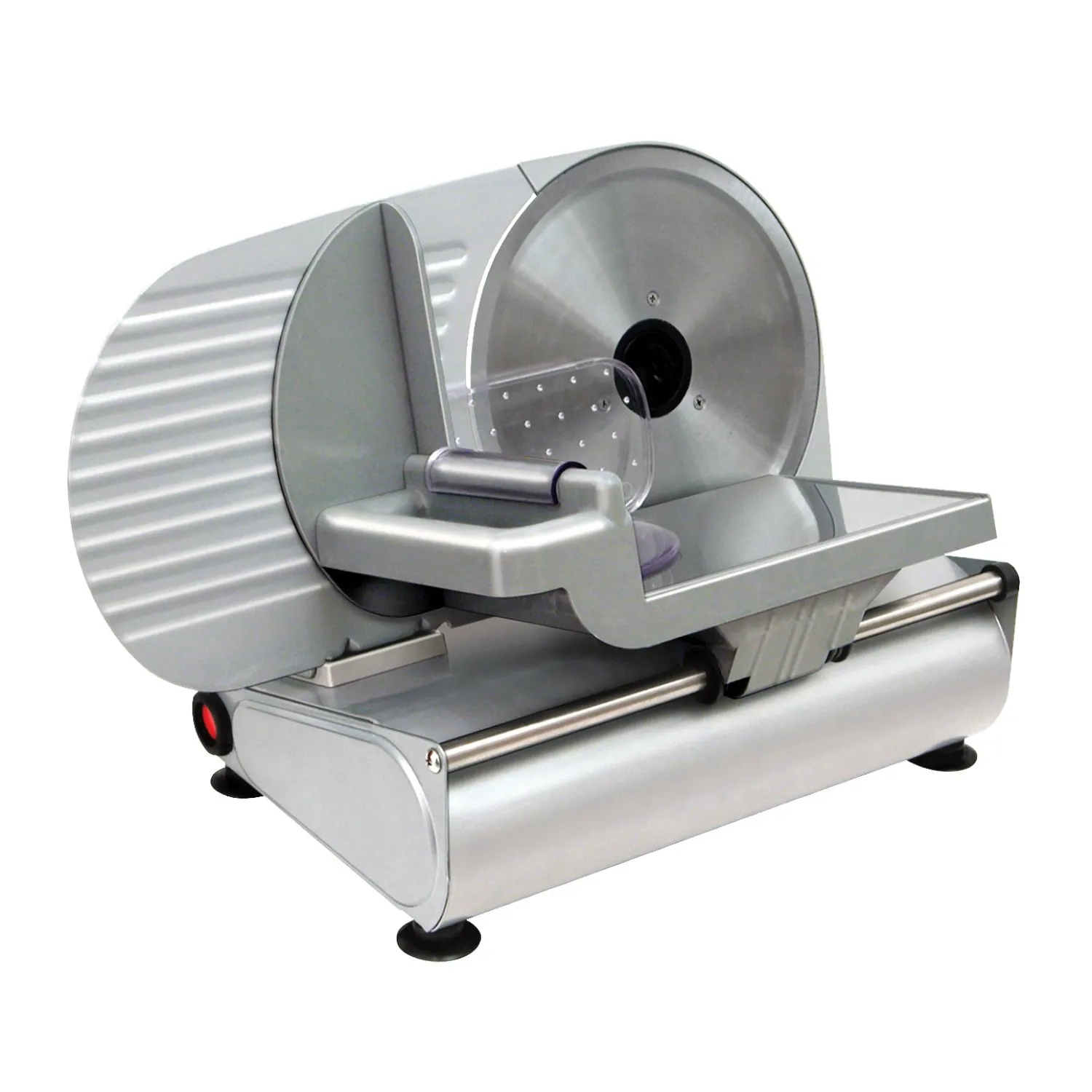 RGV Affettatrice Ausonia SILVER - Affettatrice Elettrica Professionale 150W in Acciaio e Alluminio Fuso, Lama Ø220mm, Spessore Regolabile 0-14mm, Sistema Antivibrazione e Lama Smontabile