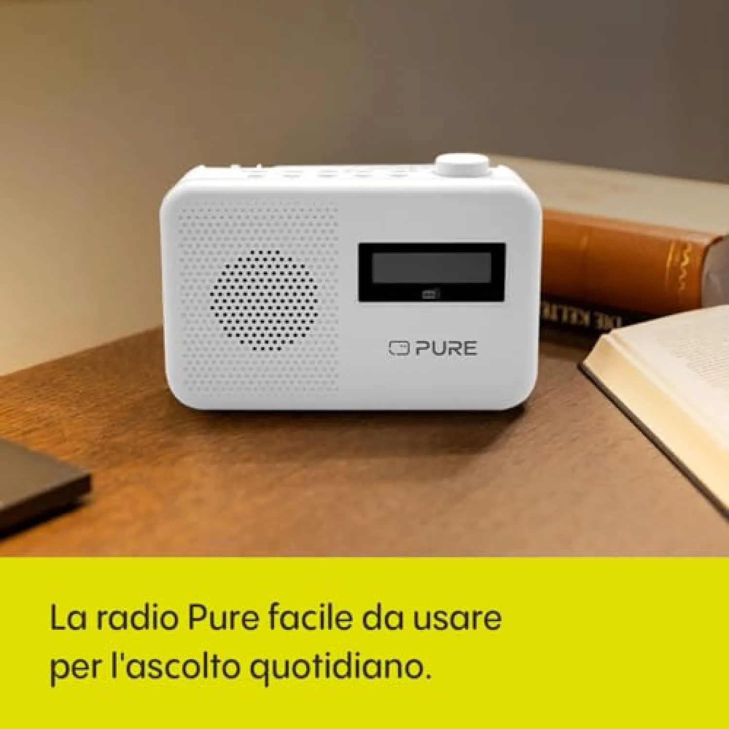 Pure Elan One2 Radio Portatile DAB+/FM con Bluetooth 5.1 (display LCD, 10 tasti di memoria, alimentazione a batteria con 4xAA possibile) Bianco Cotone - immagine 5