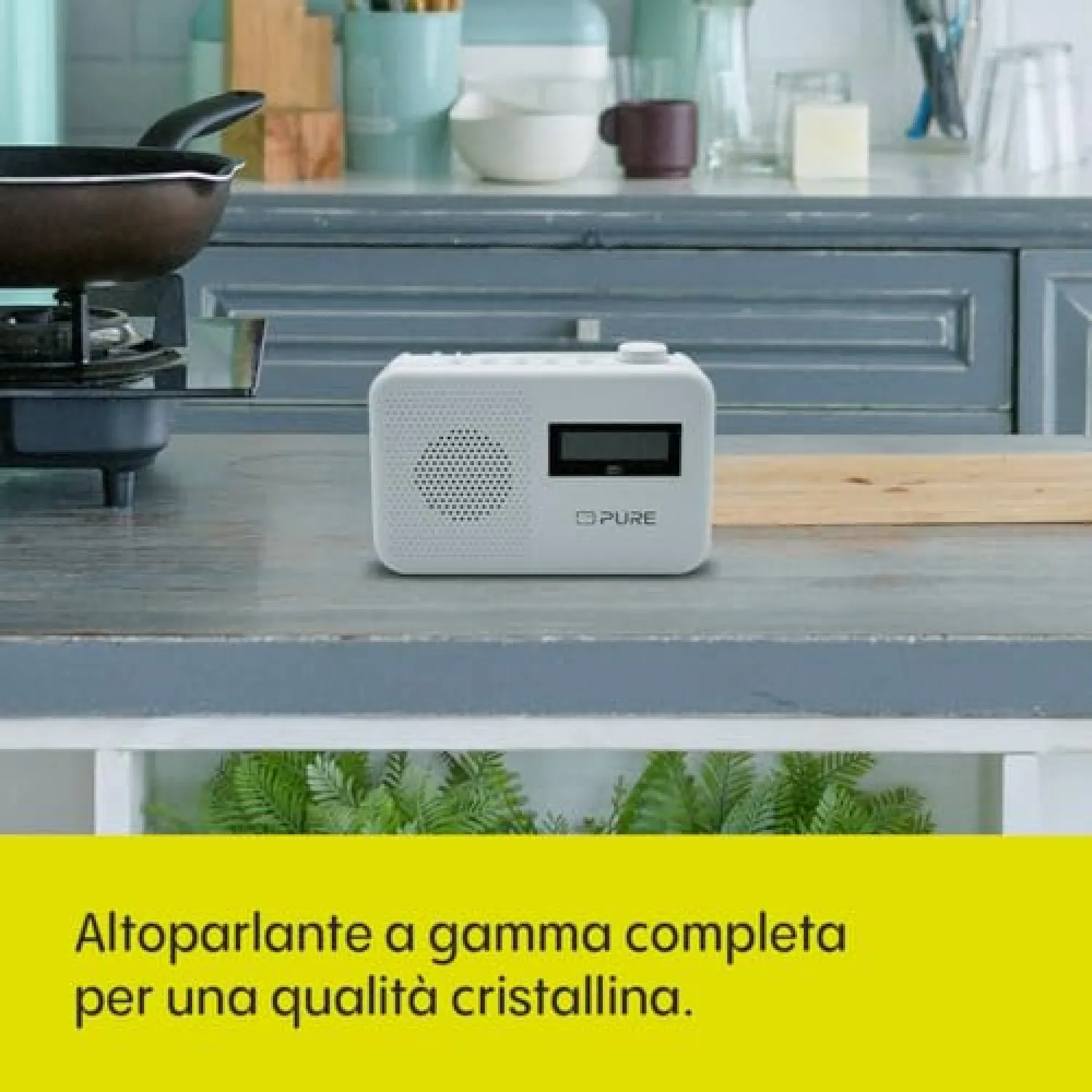 Pure Elan One2 Radio Portatile DAB+/FM con Bluetooth 5.1 (display LCD, 10 tasti di memoria, alimentazione a batteria con 4xAA possibile) Bianco Cotone - immagine 3