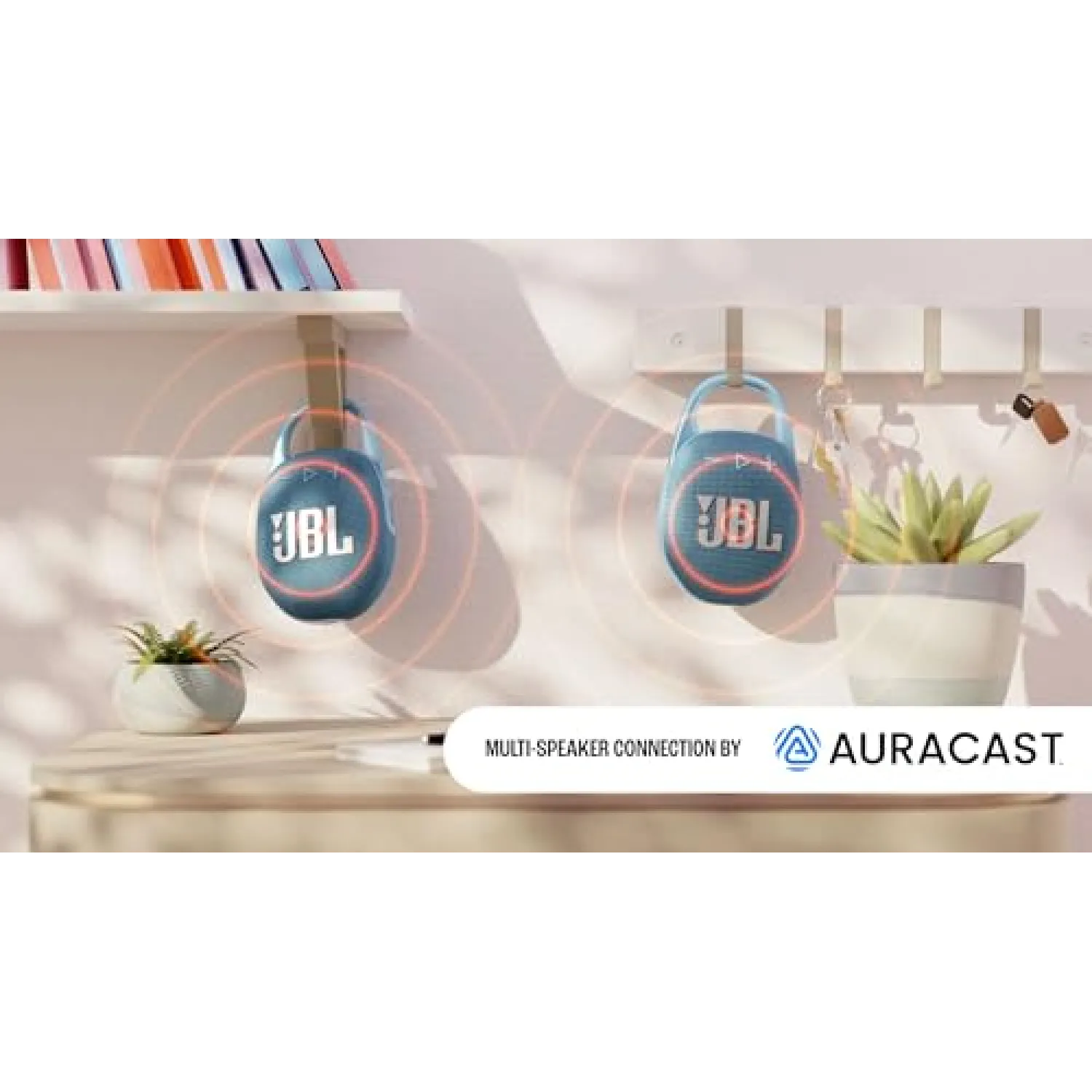JBL Clip 5 Speaker Bluetooth Portatile, Altoparlante Wireless Compatto, Moschettone Integrato, Waterproof e Resistente alla Polvere IP67, fino a 12 h di Autonomia, App JBL Portable, Rosso - immagine 2