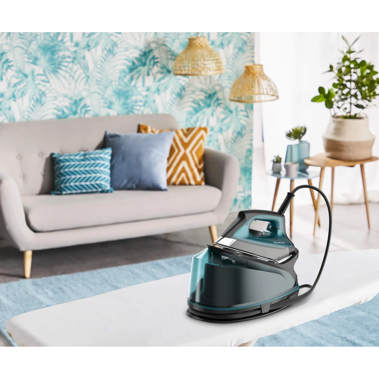 Rowenta DG7623 Compact Steam Pro, Ferro da Stiro con Caldaia, Pressione Fino a 6.3 Bar, Getto di Vapore Potente, 1.1 Litri, Tecnologia Eco Intelligence, Igienizzante, Verde Acqua - immagine 5