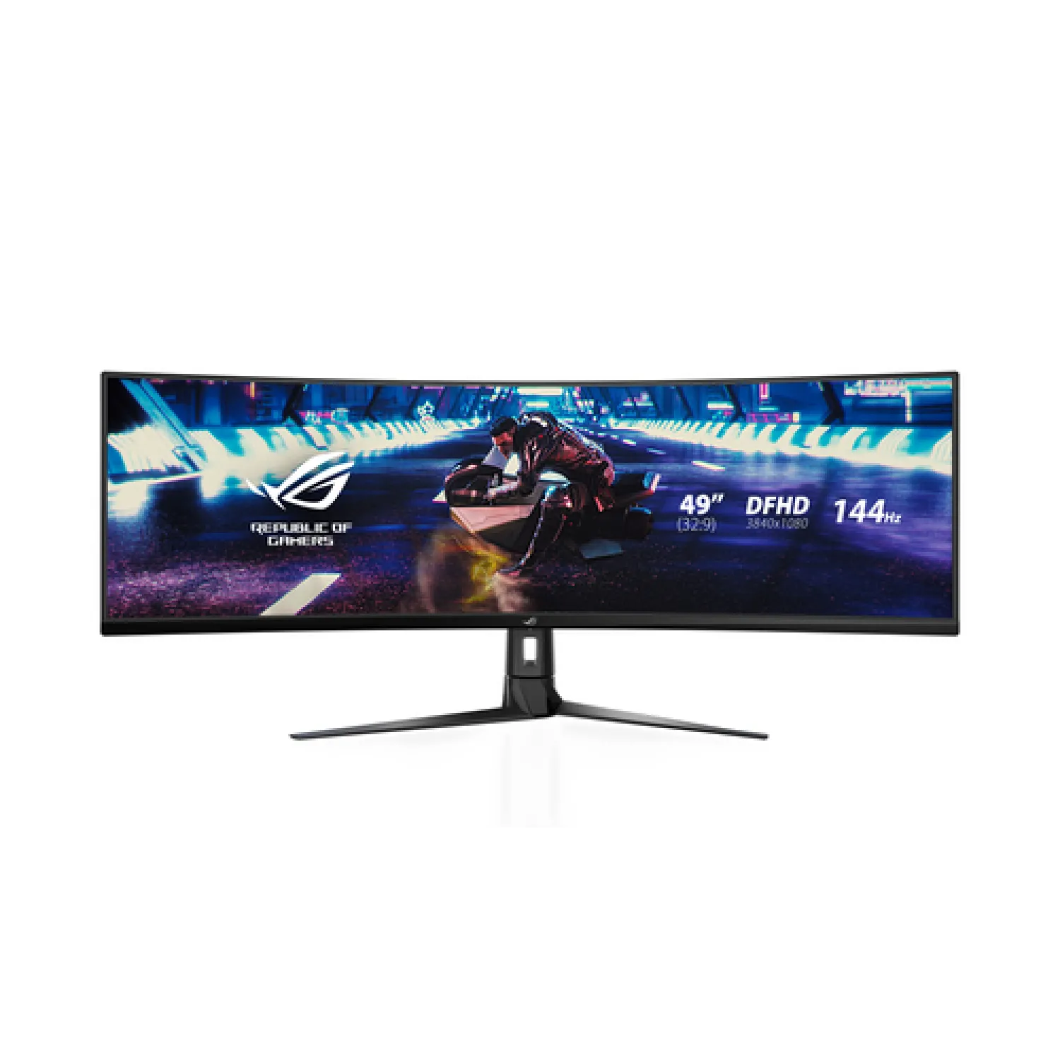 ASUS ROG Strix XG49VQ Monitor Gaming 49”, 3840x1080, 144Hz, Formato 32:9, HDR400, Freesync 2 HDR, Riduzione Luce Blu, Flicker Free, Shadow Boost, GamePlus, Speaker Integrati, Regolabile, Nero