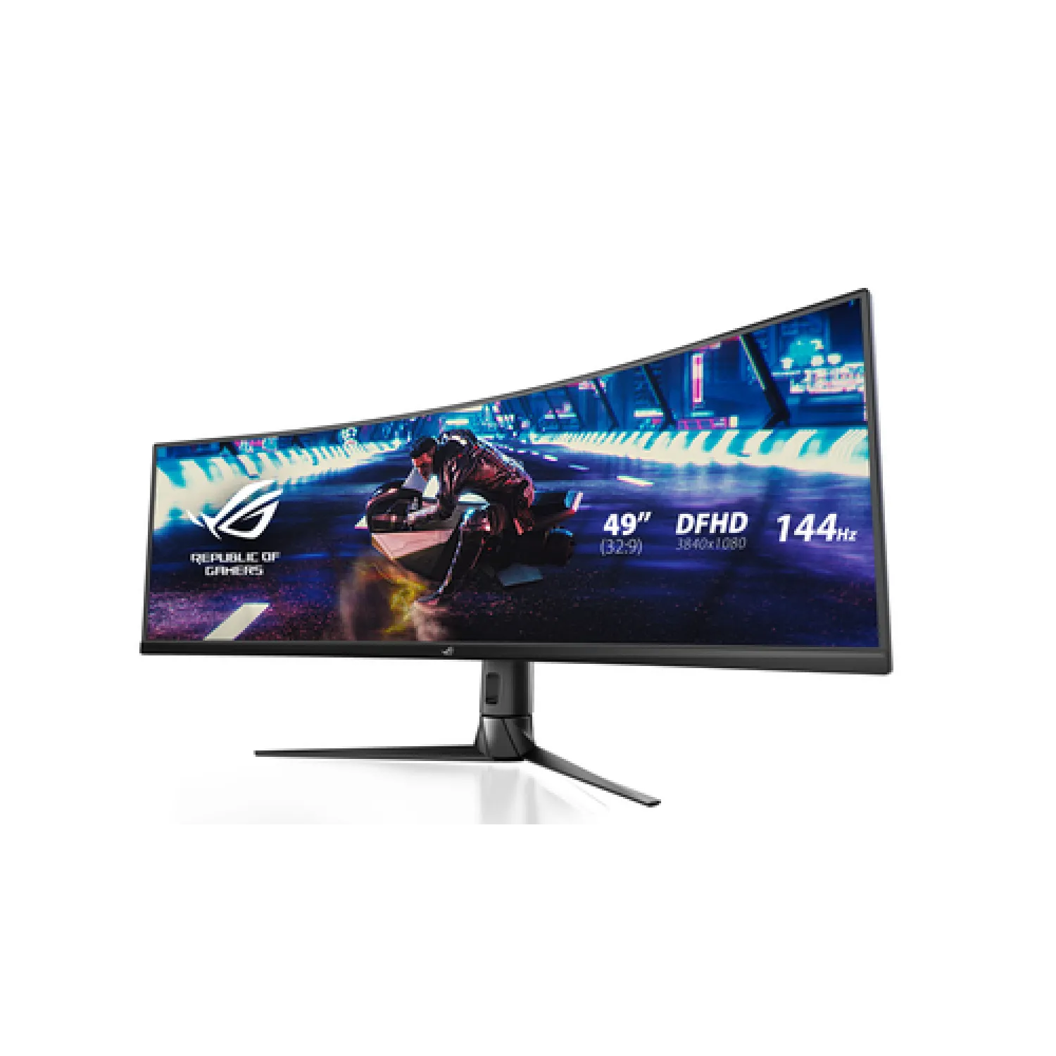 ASUS ROG Strix XG49VQ Monitor Gaming 49”, 3840x1080, 144Hz, Formato 32:9, HDR400, Freesync 2 HDR, Riduzione Luce Blu, Flicker Free, Shadow Boost, GamePlus, Speaker Integrati, Regolabile, Nero - immagine 3