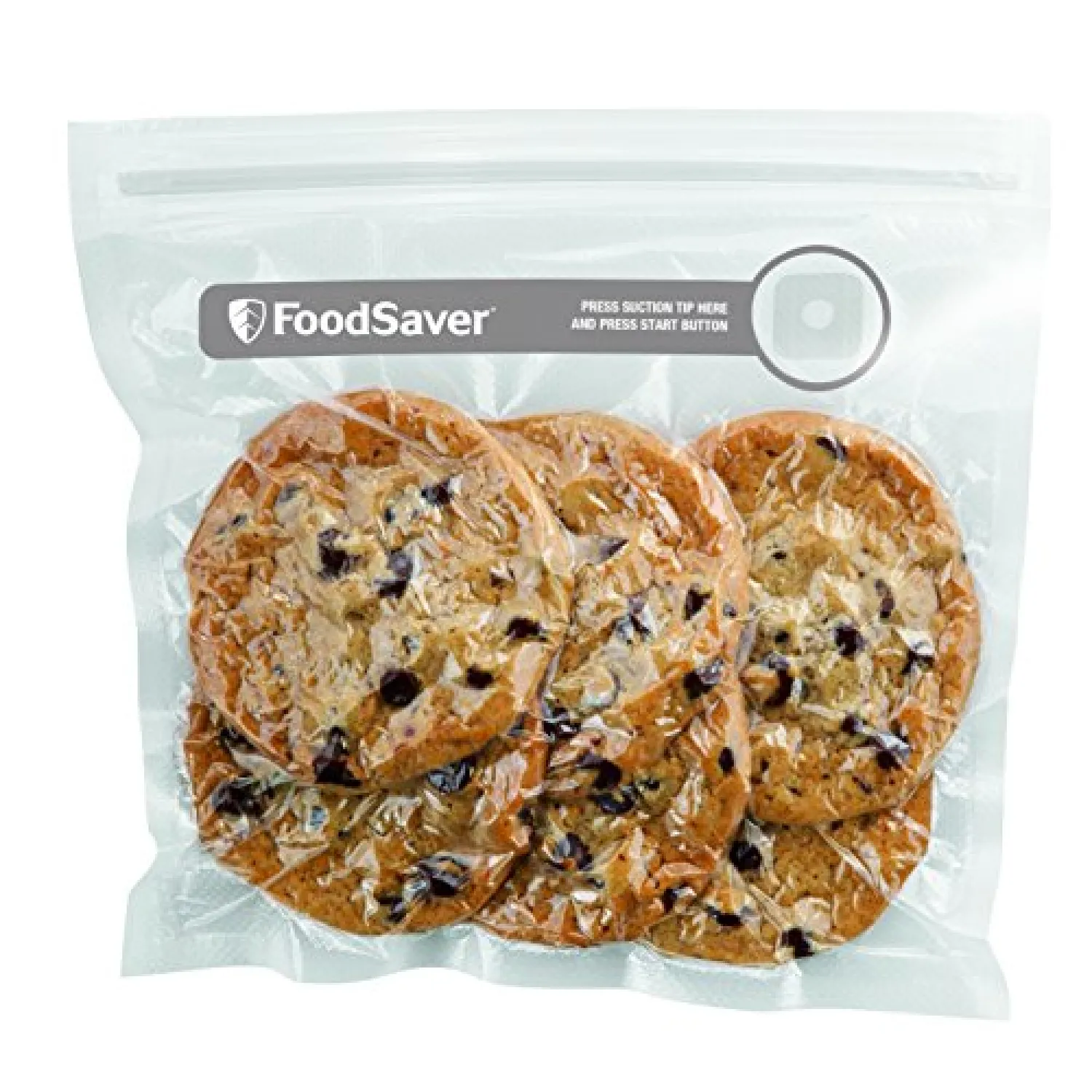 FoodSaver Riutilizzabili Sacchetti in Plastica con Zip Salva Freschezza Sottovuoto, senza BPA, 26 Pezzi, 950 ml, Trasparente