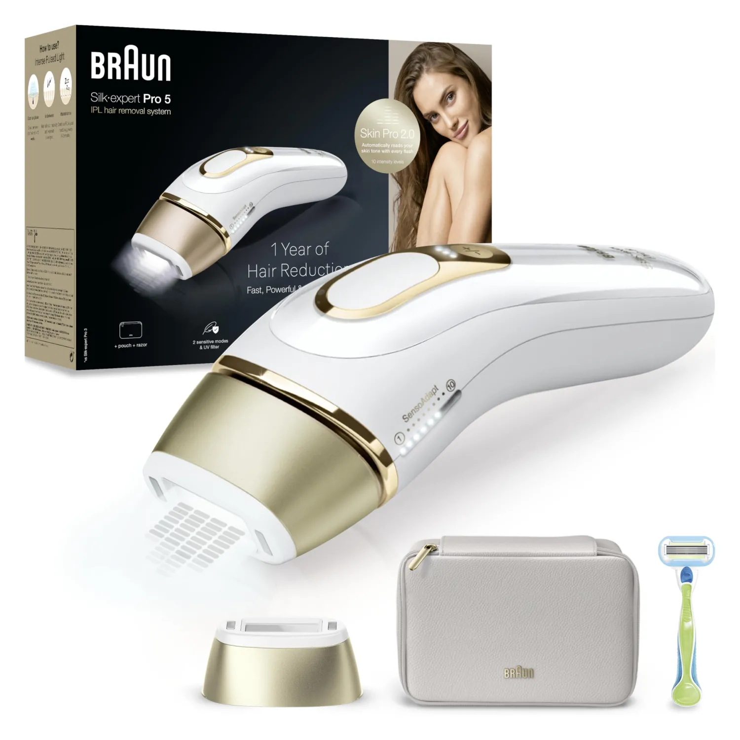 Epilatore Luce Pulsata PL5052 Colore Bianco / Oro