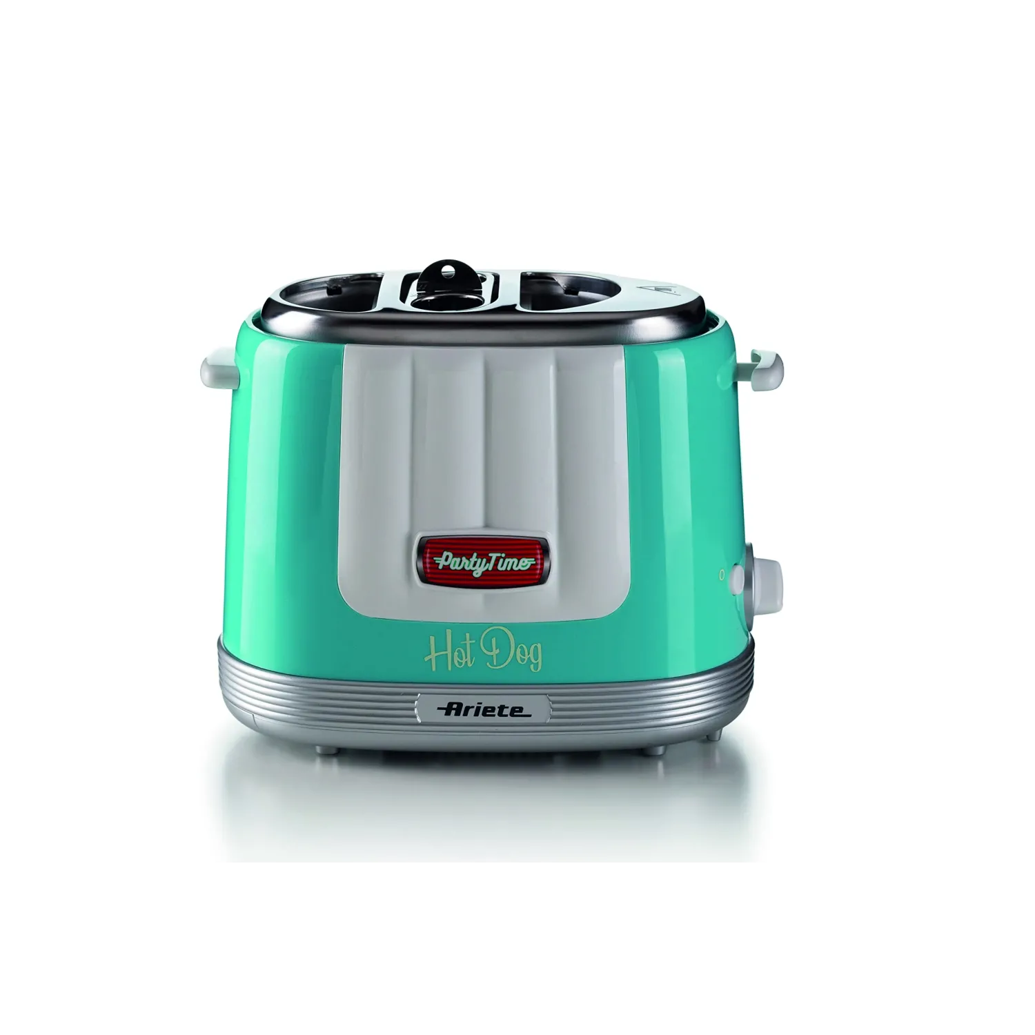 Ariete 206 Hot Dog Maker Party Time, Macchina per fare hot dog, 650 W, 5 livelli di cottura, 4 spazi di cottura, Espulsione automatica, Celeste - immagine 5