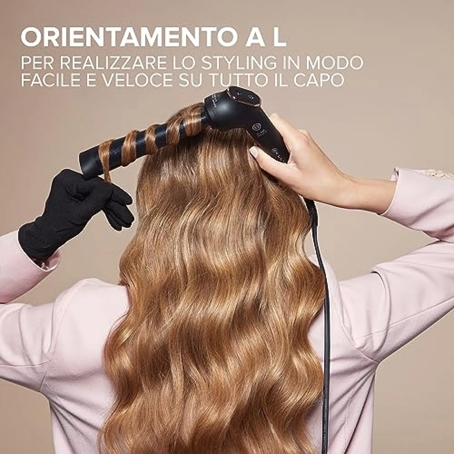 Bellissima Imetec Glam Waves, Ferro Arricciacapelli, Forma Conica, Display, 5 Temperature, Rivestimento Ceramica Diamon e Cheratina, Calore Costante, Puntale Antiscottatura, Riscaldamento Rapido - immagine 4