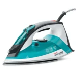 Polti Vaporella Quick&Comfort QC120, Ferro da Stiro a Vapore con Piastra in Acciaio Inox, Impugnatura con Cuscinetto Soft Touch, Potenza 2200 W, Serbatoio 300 ml, Colpo di Vapore 180 g, Azzurro e Nero