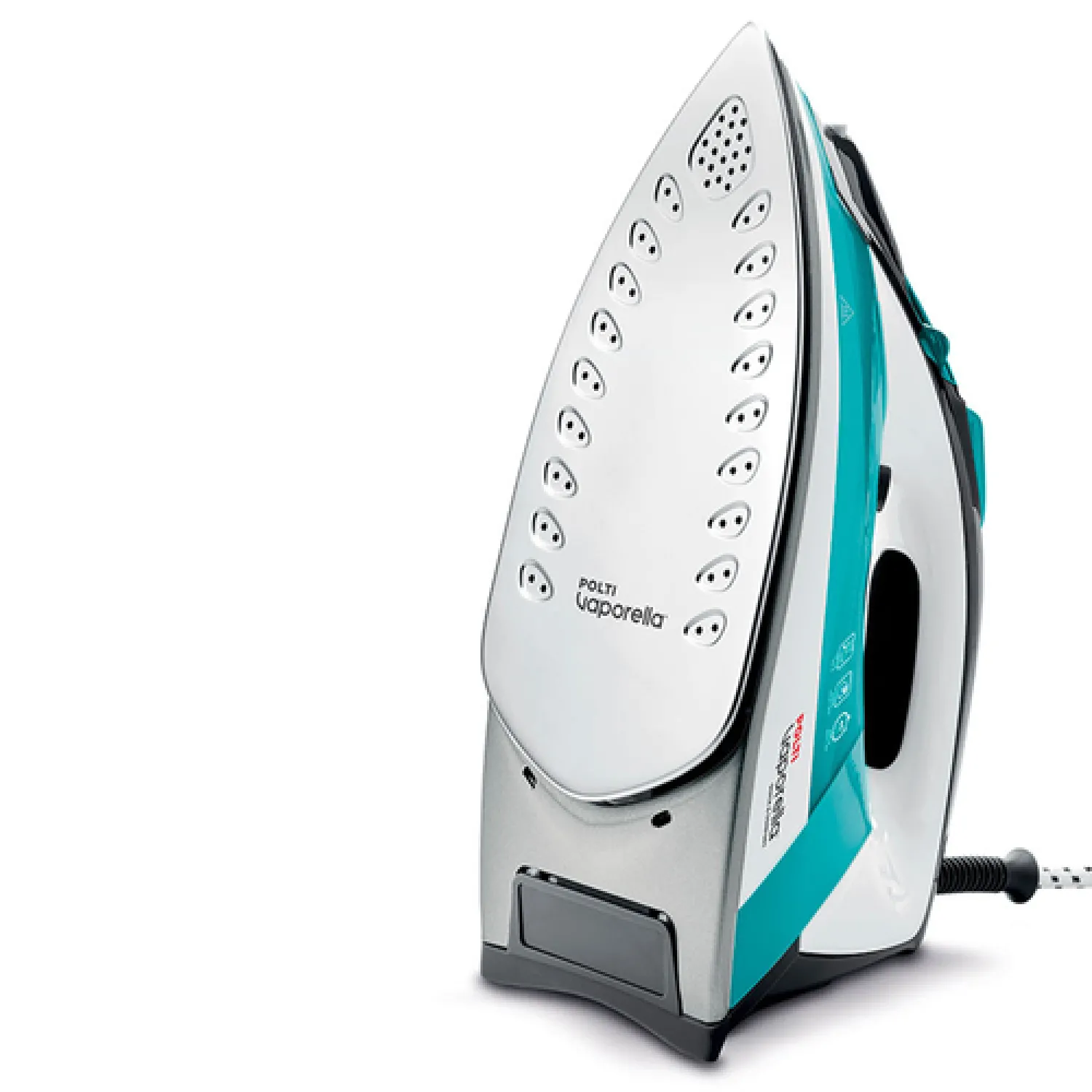 Polti Vaporella Quick&Comfort QC120, Ferro da Stiro a Vapore con Piastra in Acciaio Inox, Impugnatura con Cuscinetto Soft Touch, Potenza 2200 W, Serbatoio 300 ml, Colpo di Vapore 180 g, Azzurro e Nero - immagine 4