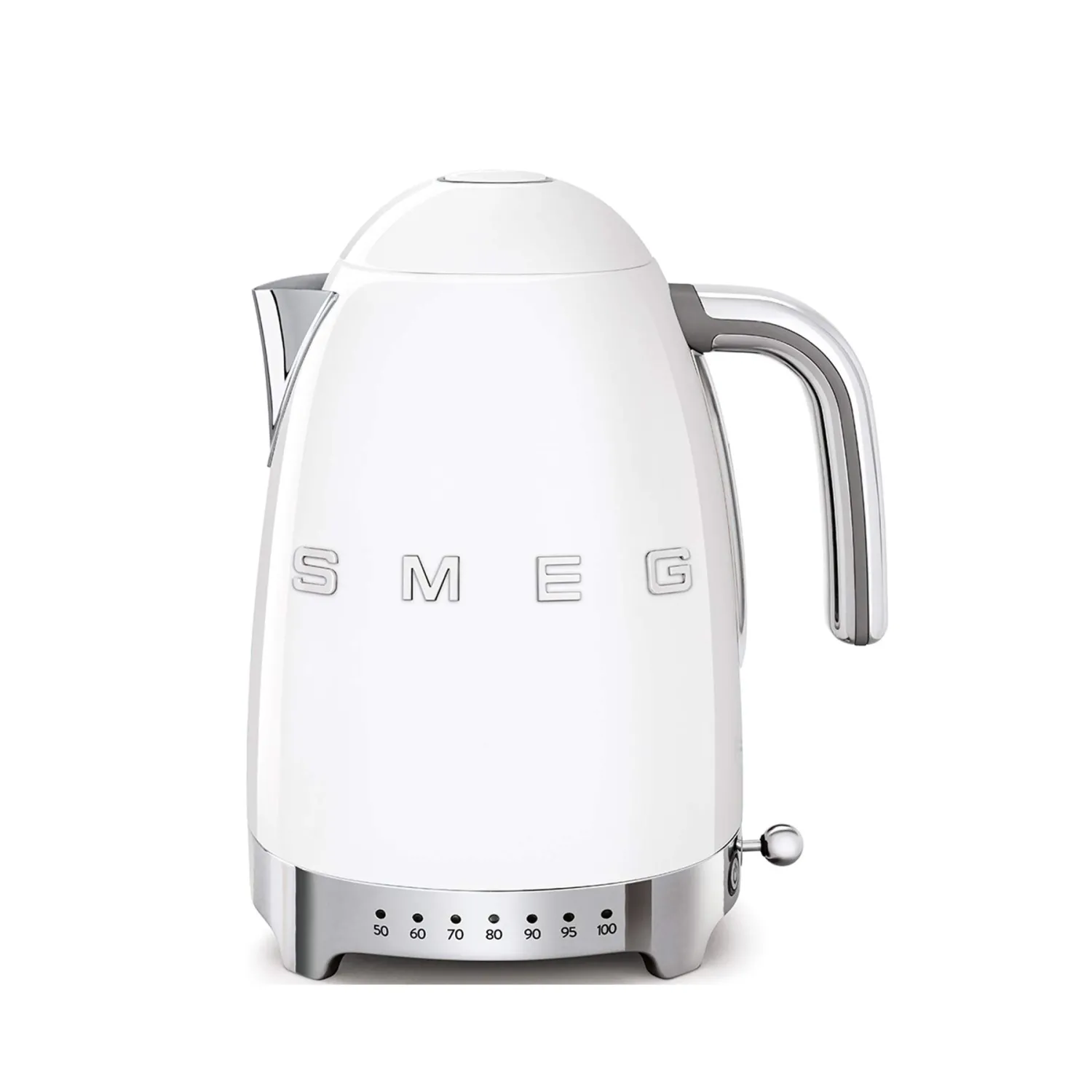 Smeg, Bollitore Temperatura Variabile KLF04WHEU 1,7L, Più Livelli di Temperatura, Filtro Anticalcare Lavabile, Autospegnimento Sicurezza, Indicatore Livello Acqua, Avvolgicavo, Potenza 2400W, Bianco