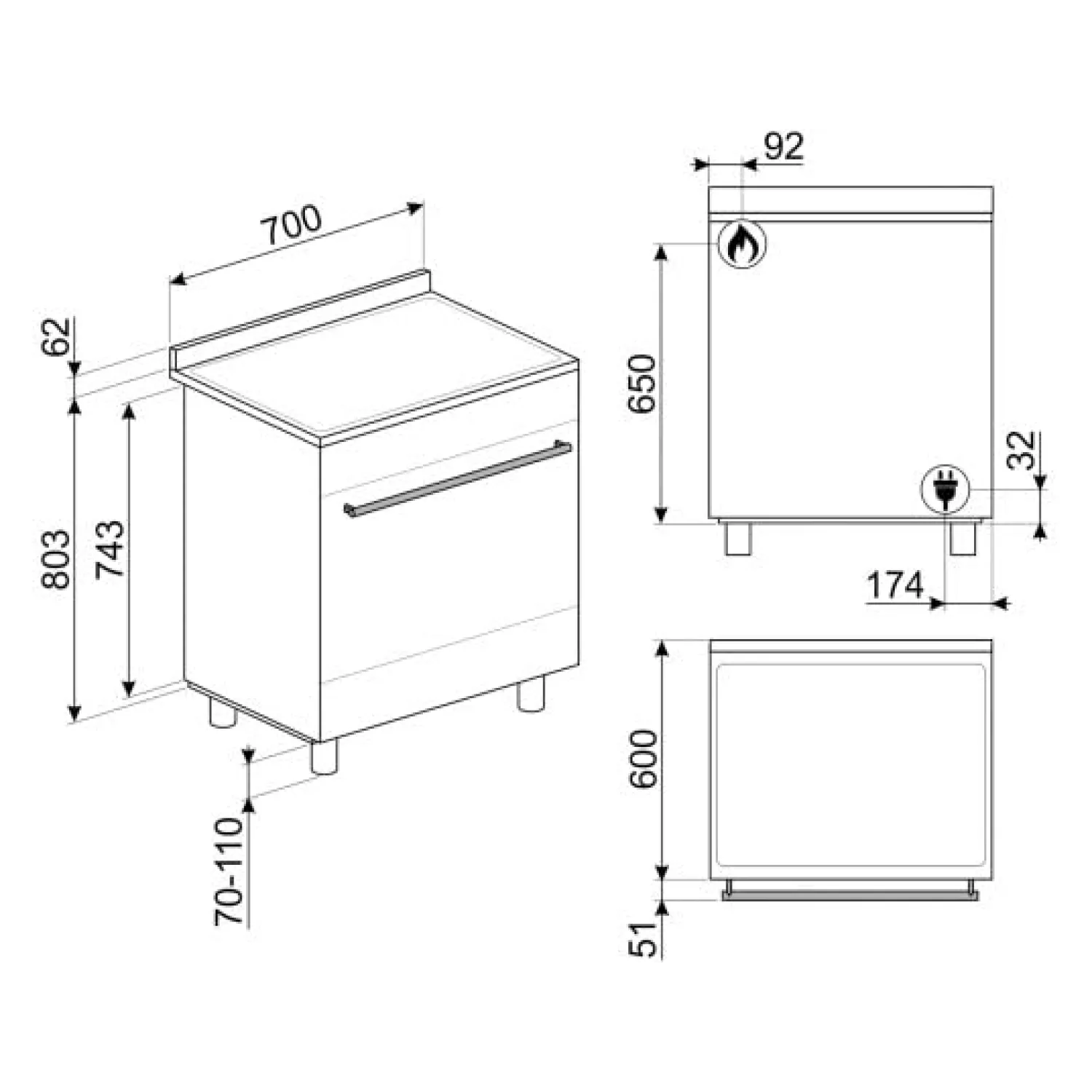 Cuisiniere a gas SMEG B71GMX2 per la tua cucina - immagine 3
