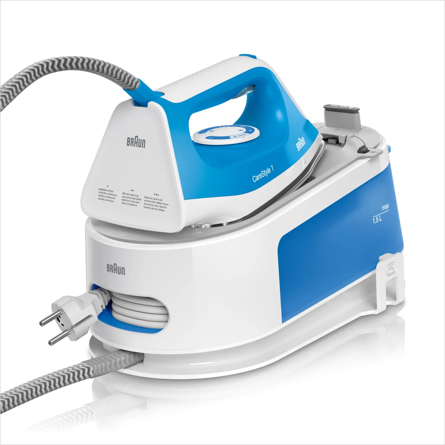 Braun Carestyle1 IS1012BL, 5 ANNI DI ASSISTENZA, Ferro Generatore Di Vapore, Carica Continua, Termostato Regolabile, Tanica 1,5L, AUTOSPEGNIMENTO,Colpo Vapore 340g/min, Sistema Sicurezza, Azzurro