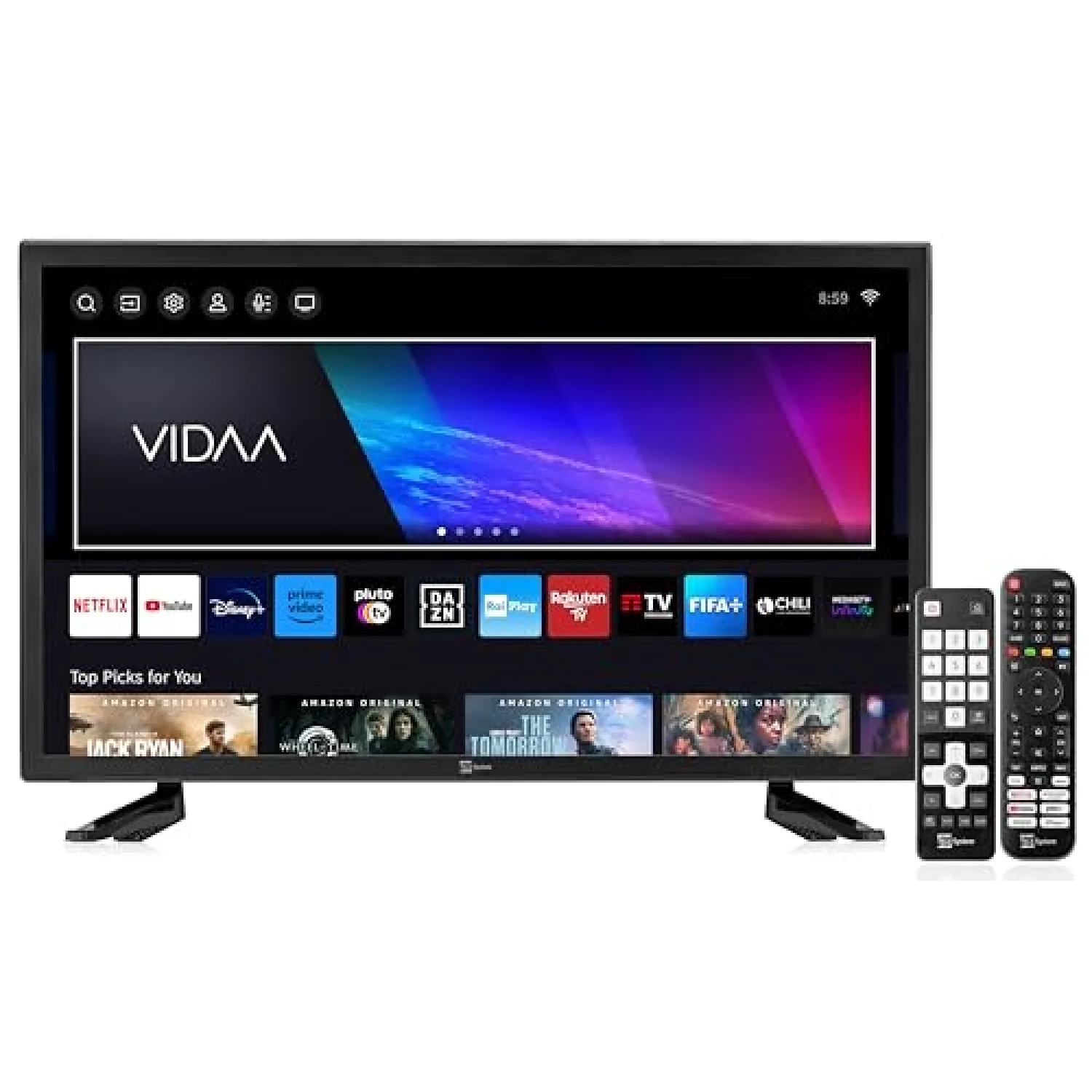 TELE System Smart TV 27 pollici Full HD Certificato CAM tivùsat HD TS27 FHD SMV13, Doppio telecomando, HbbTV, HDR10 HLG, Televisore LED frameless powered by VIDAA - immagine 2