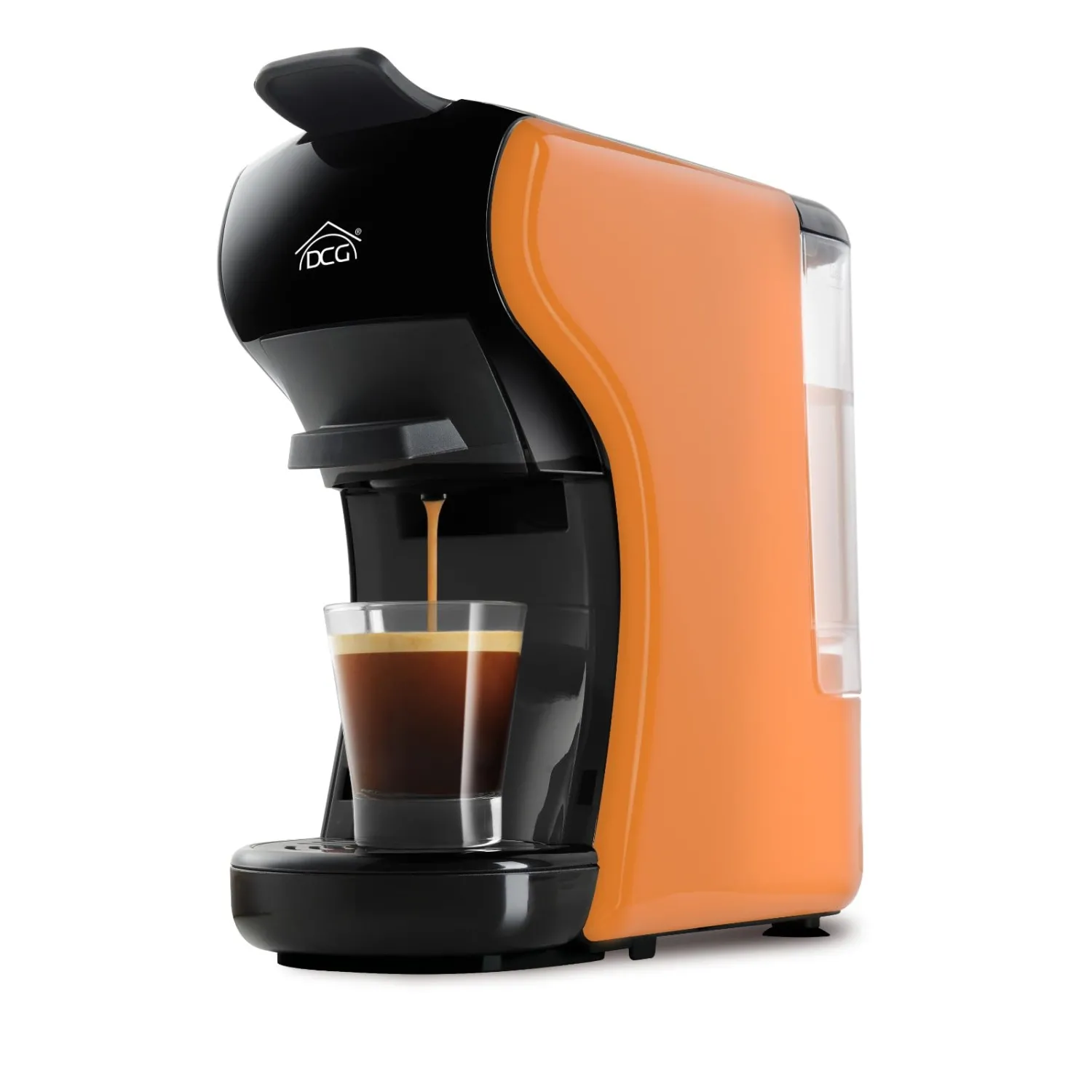 DCG ES6517 - Macchina del caffè universale, serbatoio 0,6 Litri, Tanica trasparente estraibile, 19 BAR, 1.450W. Spia macchina pronta ad erogare. Dimensioni: 25x11x27cm