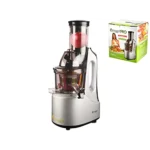 Estraggo PRO Estrattore Professionale a Freddo per Frutta e Verdura, Bocca Extralarge, 240W 60 Giri/Min Estrazione Lenta, Pulizia Facile e Silenzioso, Acciaio Temprato e Rettificato, BPA-Free (Argento)
