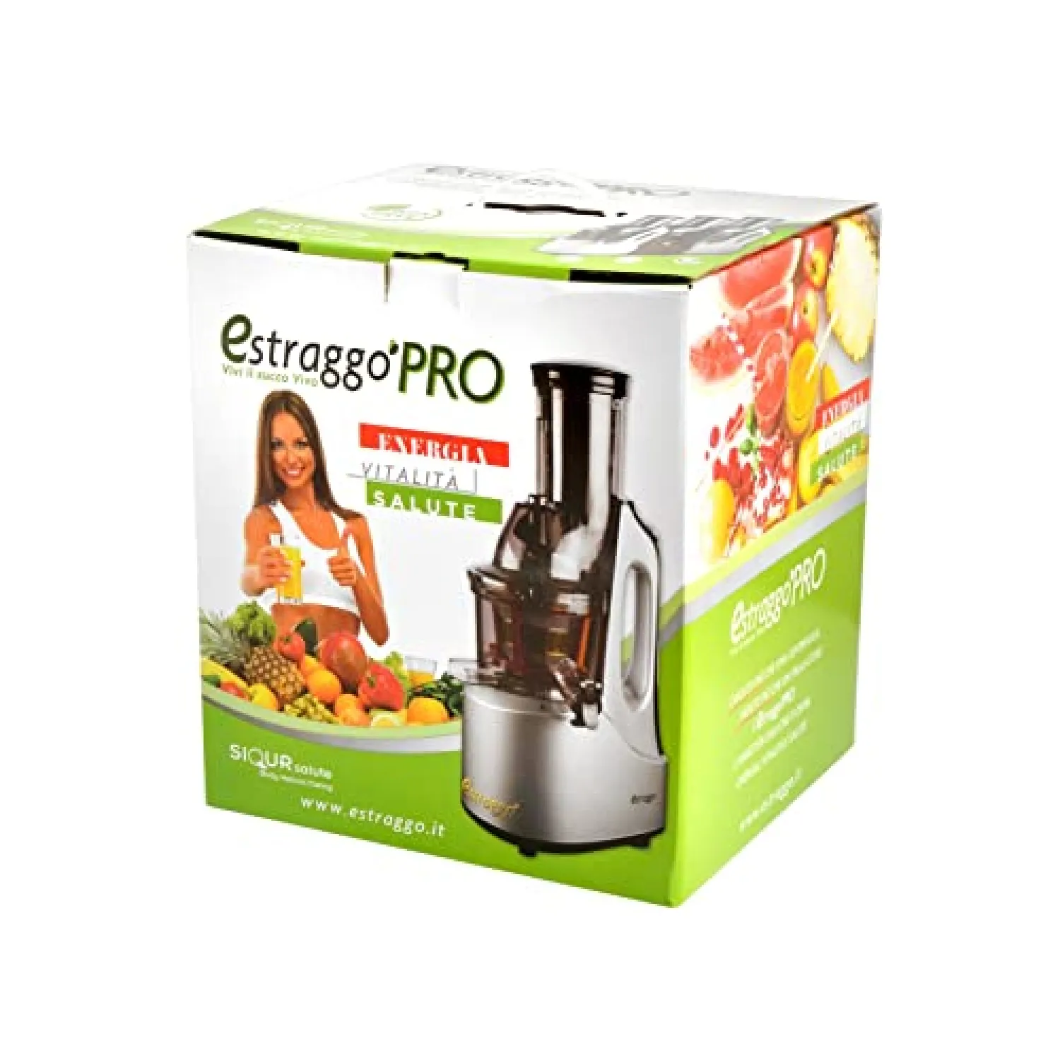 Estraggo PRO Estrattore Professionale a Freddo per Frutta e Verdura, Bocca Extralarge, 240W 60 Giri/Min Estrazione Lenta, Pulizia Facile e Silenzioso, Acciaio Temprato e Rettificato, BPA-Free (Argento) - immagine 4