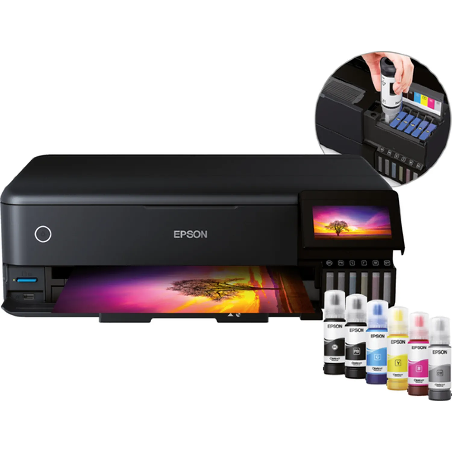 Epson EcoTank ET-8550 Stampante Fotografica per Appassionati Creativi, Formato A3+ Ultraconveniente, Inchiostri a 6 Colori, Gestione dei Supporti a 5 vie, Wi-Fi Direct ed Ethernet, Touchscreen - immagine 5