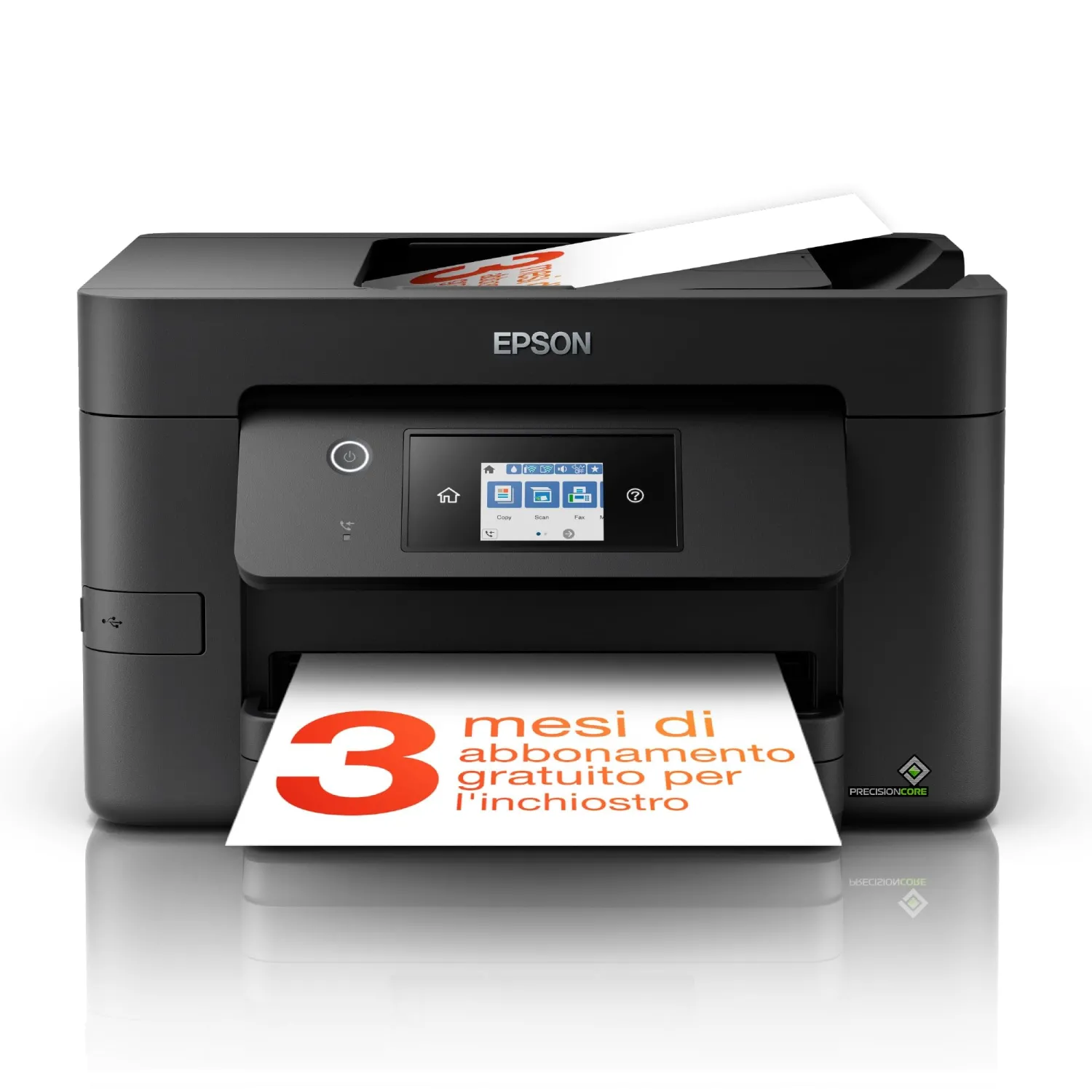 Epson WorkForce Pro WF-3820DWF, Stampante Multifunzione, Inkjet A4 Fronte/Retro, Fax, Scansione, Copia, ADF 35 Pagine, Velocità 21 Pagine al Minuto