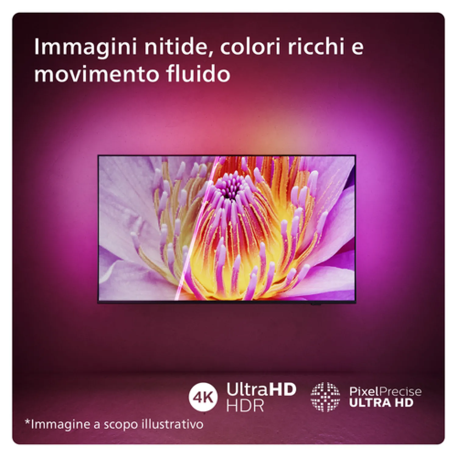 TV LED 55UHD 4K DVBT2/S2 SMART TITAN AMBILIGHT55PUS8009 - immagine 2
