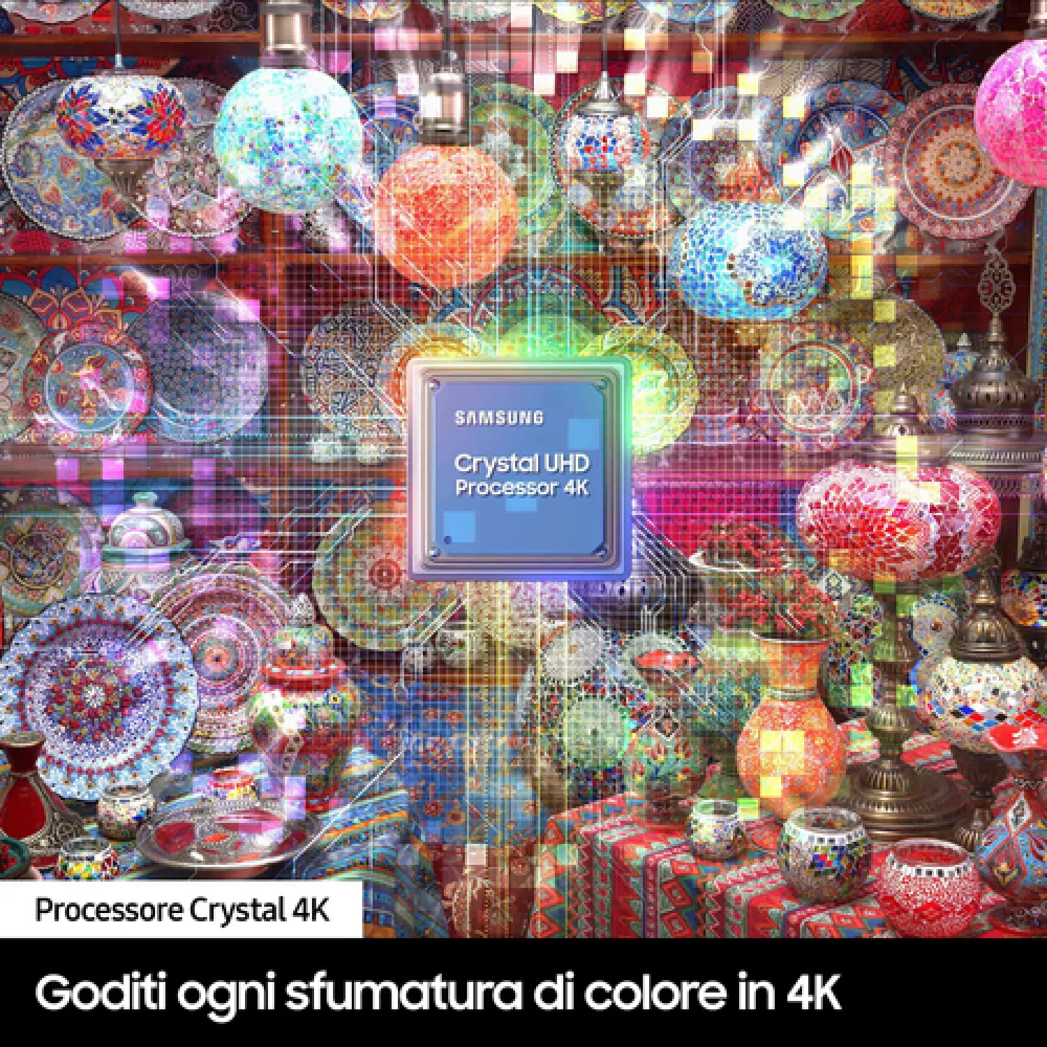 Samsung Smart TV 50" UE50DU8070UXZT, Crystal UHD 4K, 4K Upscaling, Airslim Design, DVBT-2, Q-Symphony & Adaptive Sound, Integrato con Bixby, comp con Alexa e Google Assistant, Black 2024 - immagine 4