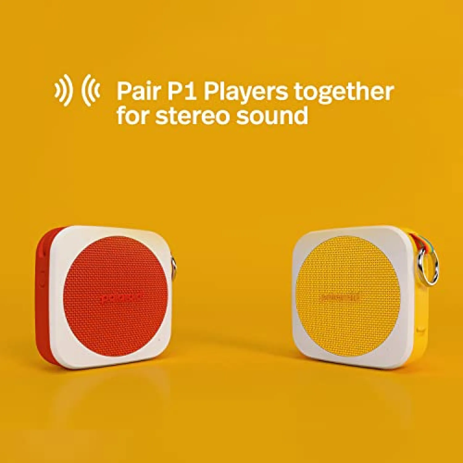 Polaroid P1 Music Player (Black) - Super Portable Wireless Bluetooth Speaker Rechargeable with IPX5 Waterproof and Dual Stereo Pairing - immagine 2